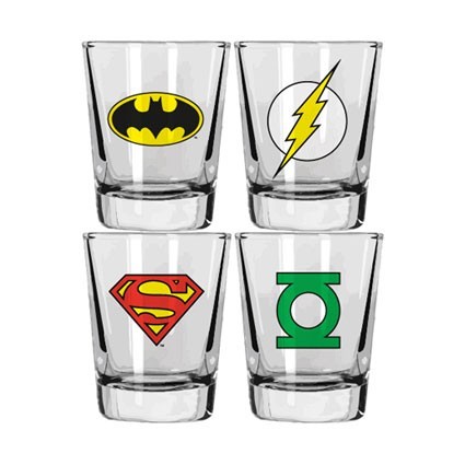 Figur SD Toys DC Comics Set of 4 Shot Glasses Geneva Store Switzerland