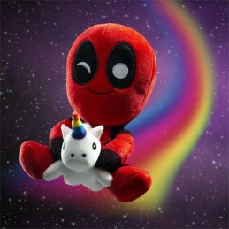 Figurine Kidrobot Peluche Marvel Deadpool Conduit avec une Licorne Boutique Geneve Suisse