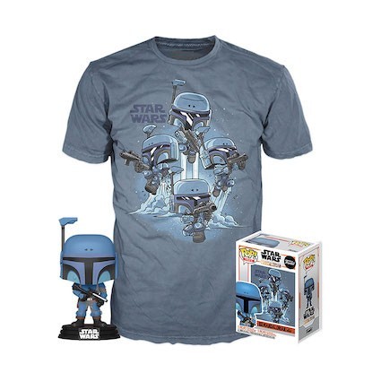 Figurine Funko Pop et T-shirt Star Wars The Mandalorian Death Watch No Stripe Edition Limitée Boutique Geneve Suisse