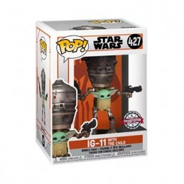 Figurine Funko Pop Star Wars Le Mandalorian IG-11 avec l'Enfant (Grogu) Edition Limitée Boutique Geneve Suisse