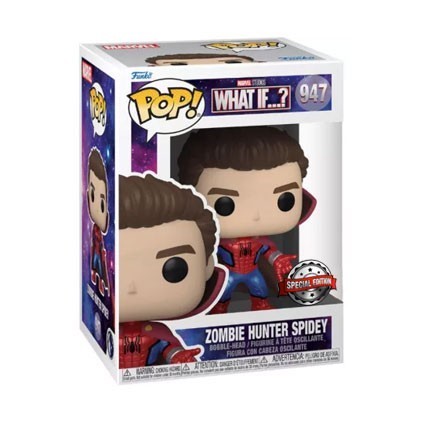 Figur Funko Pop Metallic What If...? Spider-Man Zombie Hunter Spidey Unmasked Limited Edition Geneva Store Switzerland