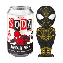 Figurine Funko Funko Vinyl Soda Métallique Marvel Spider-man Costume Noir et Or Chase Edition Limitée Boutique Geneve Suisse