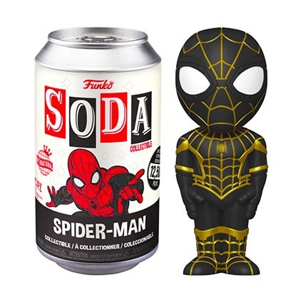 Figurine Funko Funko Vinyl Soda Métallique Marvel Spider-man Costume Noir et Or Chase Edition Limitée Boutique Geneve Suisse