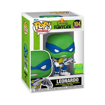 Figuren Funko Pop SDCC 2022 Power Rangers x Teenage Mutant Ninja Turtles Leonardo wie BlauRanger Genf Shop Schweiz