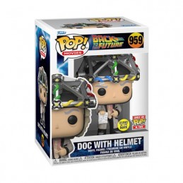 Figur Funko Pop Glow in the Dark and T-Shirt Back to the Futur Doc with Helmet Limited Edition Geneva Store Switzerland