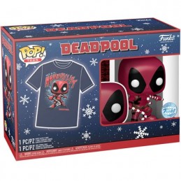 Figuren Funko Pop Metallish und T-shirt Deadpool Holiday Limitierte Auflage Genf Shop Schweiz