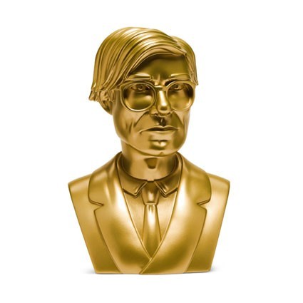 Figur Kidrobot DAMAGED BOX Andy Warhol 12 inch Andy Warhol Bust Gold Edition Geneva Store Switzerland