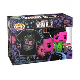 Figurine Funko Pop et T-shirt Blacklight What If…? Killmonger Edition Limitée Boutique Geneve Suisse