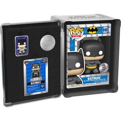 Figuren Funko Pop Batman mit Pin und Münze Alluminium Box Funko 25. Geburtstag Limitierte Auflage Genf Shop Schweiz