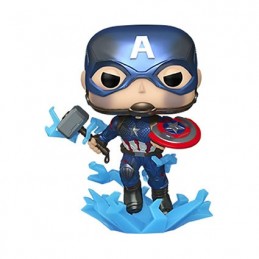 Figur Funko Pop Glow in the Dark Mettalic Captain America with Broken Shield and Mjolnir Limited Edition Geneva Store Switzer...