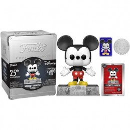 Figuren Funko Pop Disney Mickey Mouse mit Pin und Münze Alluminium Box Funko 25. Geburtstag Limitierte Auflage Genf Shop Schweiz