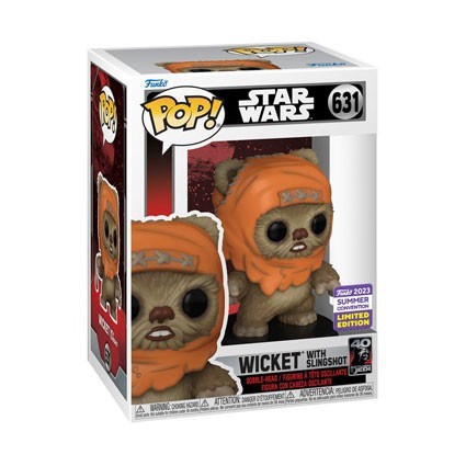 Figur Funko Pop SDCC 2023 Star Wars Wicket with Slingshot Limited Edition Geneva Store Switzerland