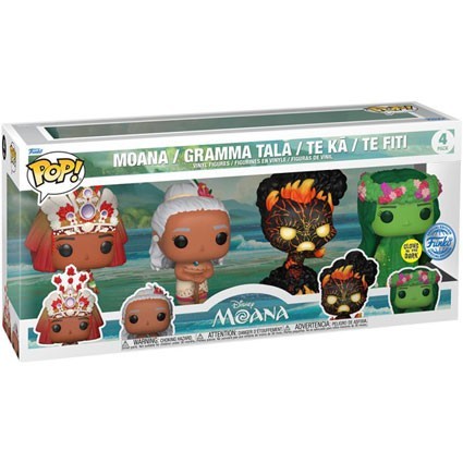 Toys Funko Limited 4-Pack Moana in Pop Edition Dark Glow the