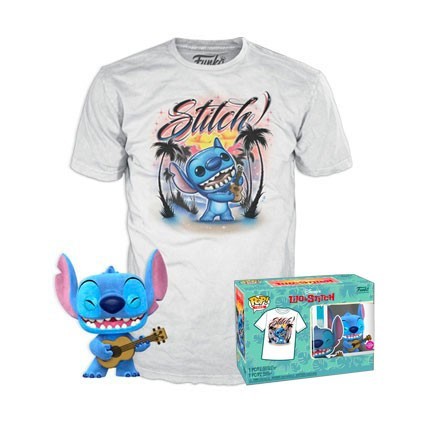 Figuren Funko Pop und T-shirt Beflockt Lilo und Stitch Ukulele Stitch Limitierte Auflage Genf Shop Schweiz