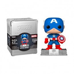 Figuren Funko Pop NYCC 2023 Captain America mit Pin und Münze Alluminium Box Funko 25. Geburtstag Limitierte Auflage Genf Sho...