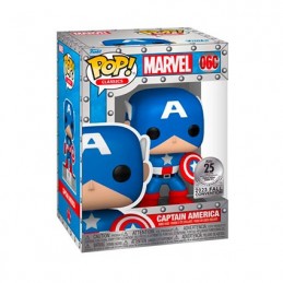 Figuren Funko Pop NYCC 2023 Captain America mit Pin und Münze Alluminium Box Funko 25. Geburtstag Limitierte Auflage Genf Sho...