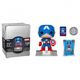 Figuren Funko Pop NYCC 2023 Captain America mit Pin und Münze Alluminium Box Funko 25. Geburtstag Limitierte Auflage Genf Sho...