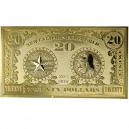 Figurine FaNaTtiK Fallout New Vegas Réplique New California Republik 20 Dollar Bill (plaqué Or) Edition Limitée Boutique Gene...