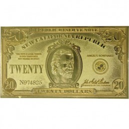 Figur FaNaTtiK FalloutNew Vegas Replica New California Republik 20 Dollar Bill (Gold plated) Limited Edition Geneva Store Swi...