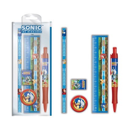 Figur Pyramid International Sonic The Hedgehog 5-Piece Stationery Set Golden Rings Geneva Store Switzerland