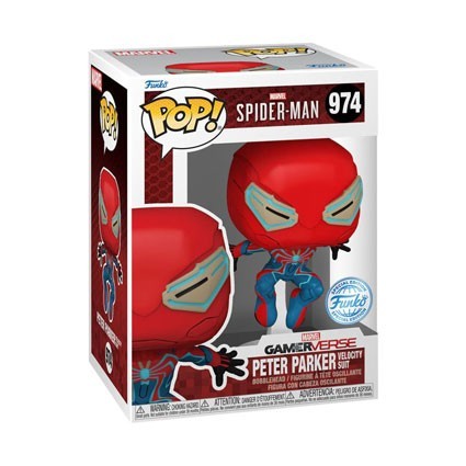 Figurine Funko Pop Spiderman Peter Parker Velocity Suit Edition Limitée Boutique Geneve Suisse