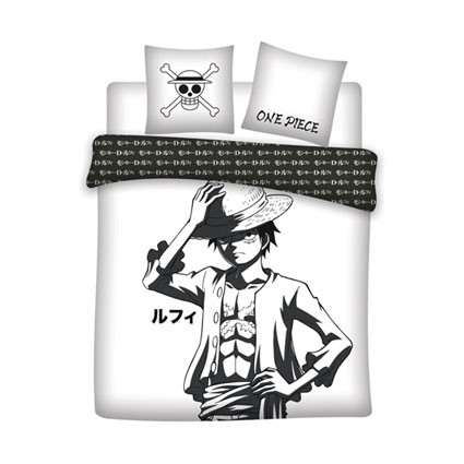 Figur AyMax One Piece Luffy B&W Bed Linen Set Geneva Store Switzerland