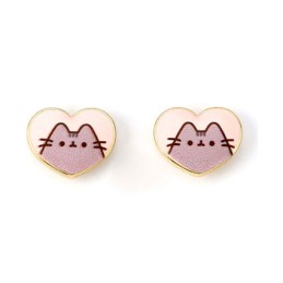 Figur Carat Shop, The - Pusheen Pusheen Stud Earrings Stud Pink and Gold Heart Geneva Store Switzerland