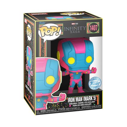 Figur Funko Pop Blacklight Iron Man MkV Infinity Saga Limited Edition Geneva Store Switzerland